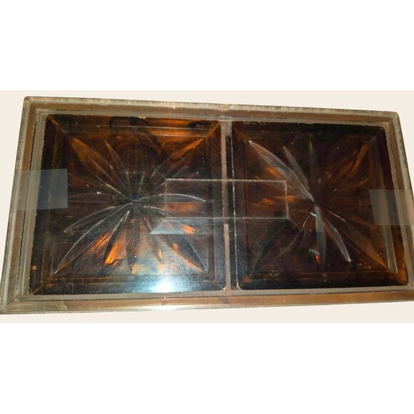 Vintage Amber Lucite Duracite Coasters Set Of 8 With Box Mcm - Picture 4 of 10